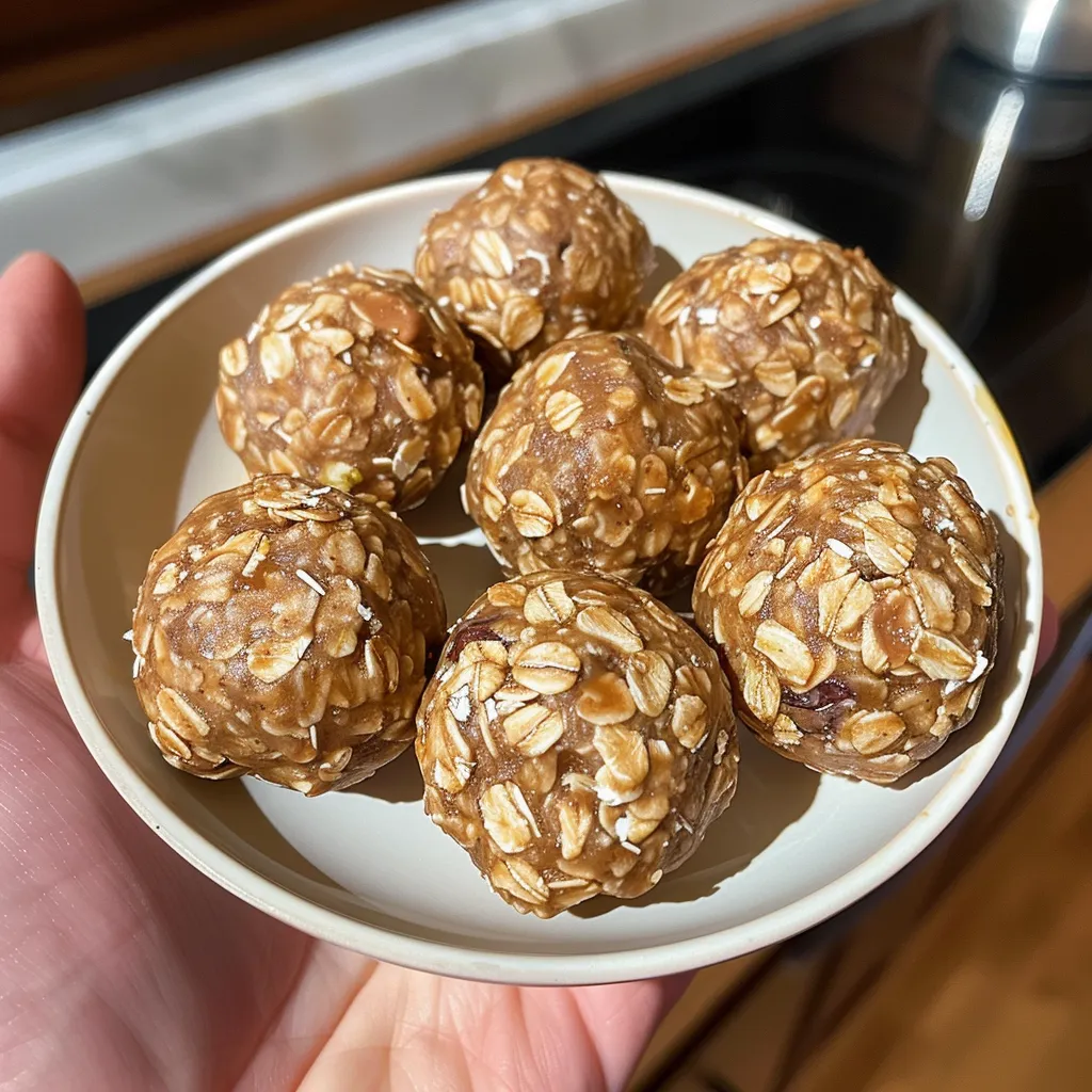 Detail of chewy banana oat energy bites showcasing their texture and ingredients.