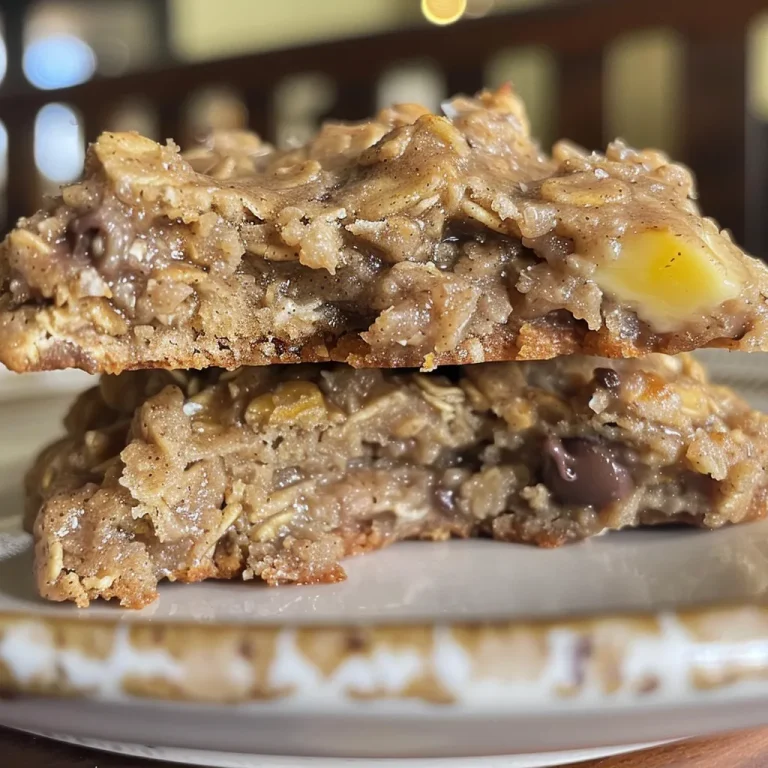 Wholesome Banana Oatmeal Cookies for Everyday Indulgence Side view of freshly baked banana oatmeal cookies on a wooden table.
