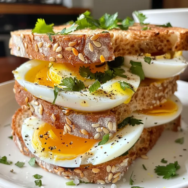 A juicy Egg Mayo Sandwich viewed from the side, showcasing its creamy filling and fresh bread.