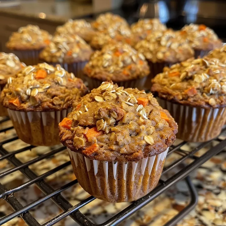 Close-up of healthy carrot cake muffins showing a moist texture.