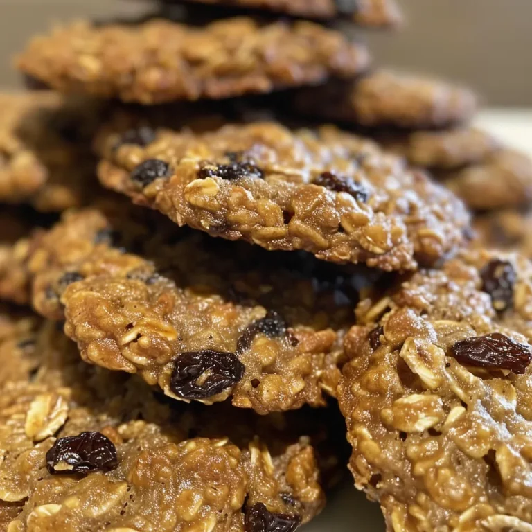Wholesome Oatmeal Raisin Cookies: Guilt-Free Indulgence Close-up view of low-calorie oatmeal raisin cookies with golden edges and soft centers.