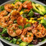 Close-up of lemon garlic shrimp in a bowl garnished with parsley.