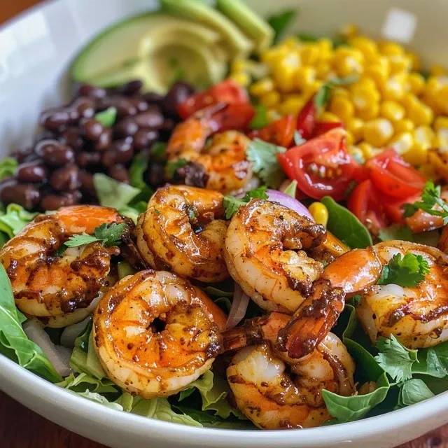 Juicy shrimp coated in lemon and garlic, presented on a white plate.