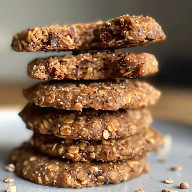 Side view of oatmeal protein cookies showcasing their chewy texture and chocolate pieces.
