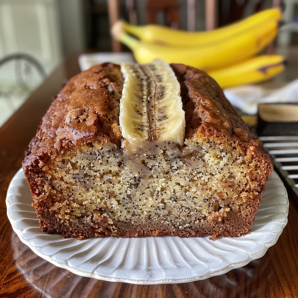 A beautifully textured slice of gluten-free banana bread highlighting its moist interior and crispy edges.