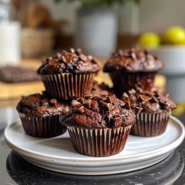 Close-up view of healthy chocolate muffins with a moist and fluffy texture.