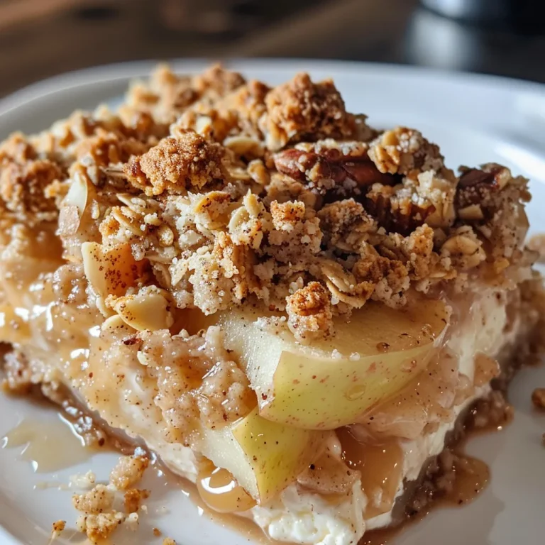Nourishing Apple Crumble A High-Protein Twist on a Classic Favorite Close-up view of a baked apple crumble topped with oats and almonds.