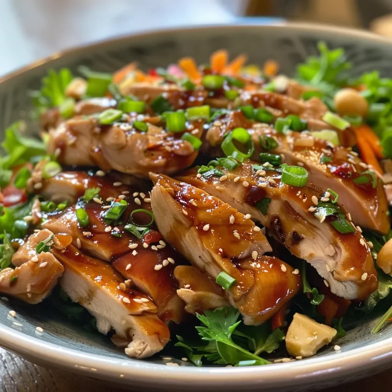Juicy Teriyaki Chicken garnished with sesame seeds and green onions.