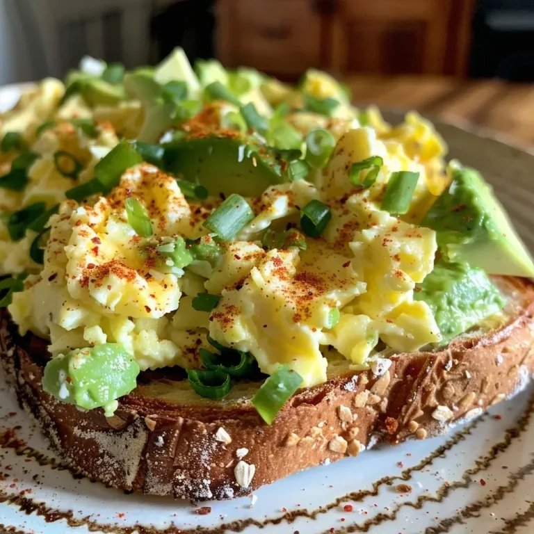 ['Juicy avocado toast topped with fluffy scrambled eggs and garnished with green onions, served on a wooden board.', 'Close-up side view of avocado toast with a perfect layer of scrambled eggs and sprinkled red pepper flakes.', 'Tasty avocado toast featuring creamy mashed avocado and cheesy scrambled eggs on a slice of Texas toast.', 'Deliciously plated avocado toast with eggs, showcasing fresh ingredients and vibrant colors.']