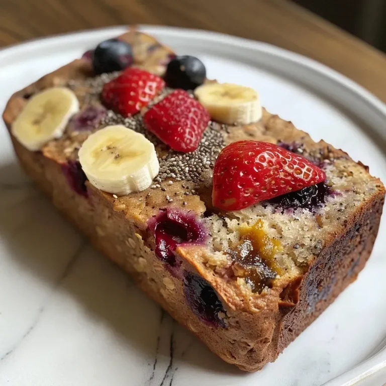 ['Close-up of moist Berry Banana Bread with visible strawberries and blueberries.', 'Side view of freshly baked Berry Banana Bread, showcasing chunks of berries.', 'Juicy Berry Banana Bread highlighted with fresh fruit pieces, captured on a smartphone.', 'Detailed image of Berry Banana Bread, featuring a rich texture and berry toppings.']