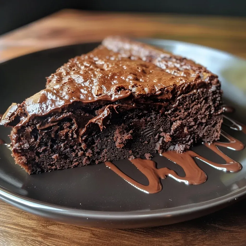 ['A moist, rich chocolate yogurt cake with a glossy surface and a side view showcasing its layers.', 'Close-up of a decadent chocolate yogurt cake, highlighting its soft texture and chocolatey color.', 'Side view of a slice of chocolate yogurt cake, revealing a fluffy interior and shiny top layer.', 'Detailed shot of a chocolate yogurt cake with a smooth glaze, emphasizing its creamy, inviting appearance.']