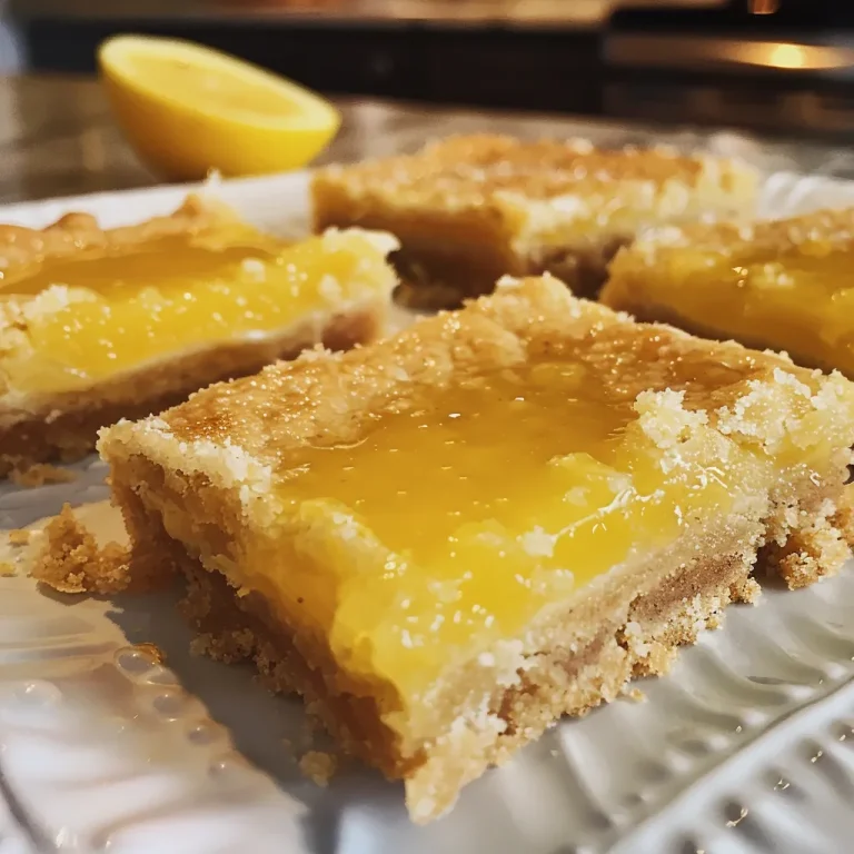 Bright and Zesty Wholesome Lemon Bars for Everyday Enjoyment Close-up of a slice of Clean Eating Lemon Bars with a smooth lemon glaze.