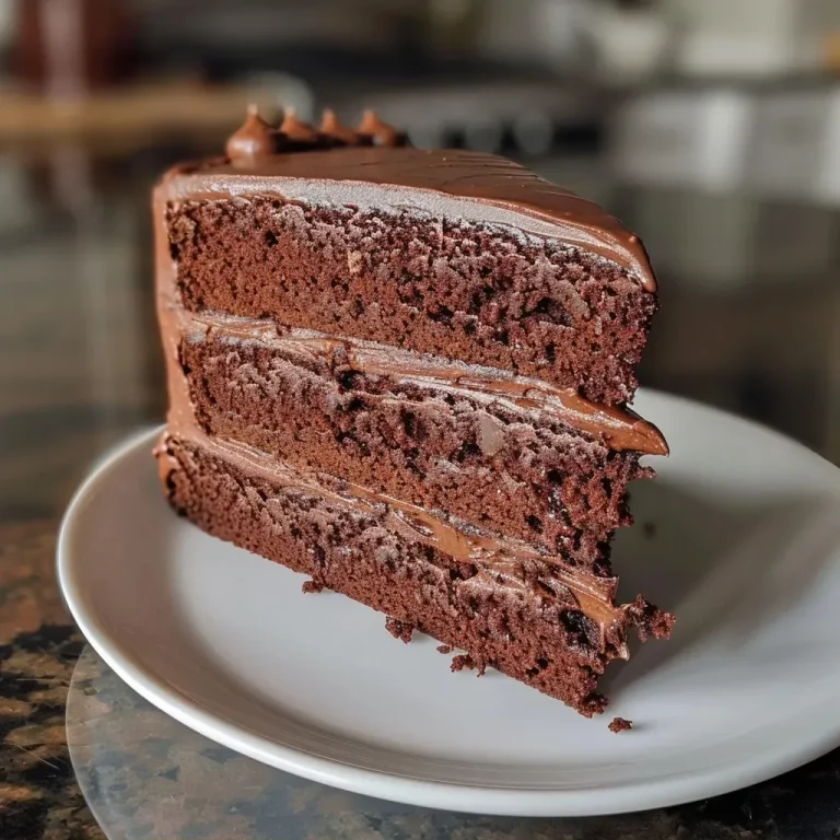 Indulgent Gluten Free Chocolate Cake Simple Joys in Every Bite Close up side view of a rich gluten-free chocolate cake with glossy chocolate frosting.