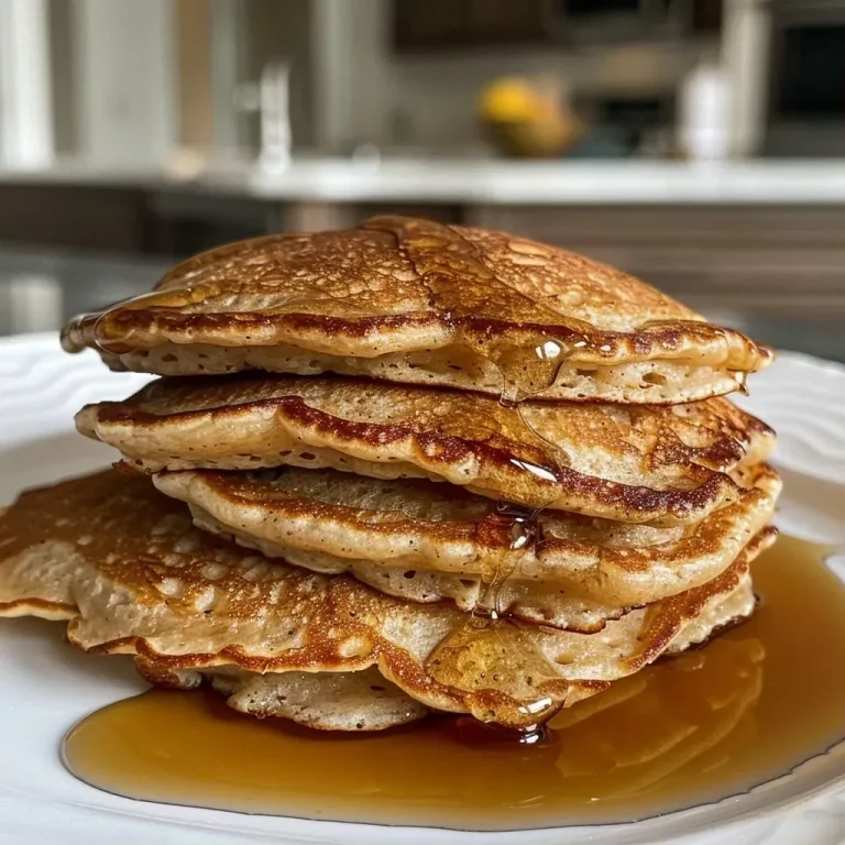 ['Close-up view of golden-brown gluten-free protein pancakes stacked on a white plate.', 'Delicious gluten-free protein pancakes drizzled with maple syrup and topped with fresh fruit.', 'Side view of fluffy gluten-free protein pancakes showcasing their texture and color.', 'A serving of gluten-free protein pancakes with a light glaze of syrup on a rustic wooden table.']
