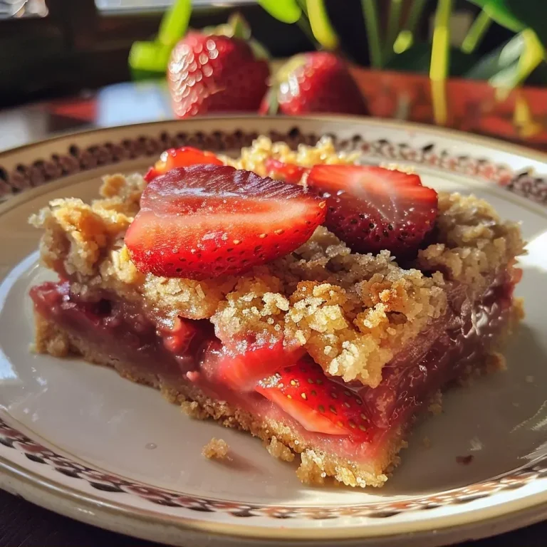 ['Close-up view of gluten-free strawberry crumble bars with juicy strawberries and a crunchy topping.', 'Side view of delicious gluten-free strawberry crumble bars, showcasing the layers of fruit and crumble.', 'Mouth-watering gluten-free strawberry crumble bars featuring fresh strawberries and a golden crumble on top.', 'Detailed shot of gluten-free strawberry crumble bars revealing strawberries and buttery crumble texture.']