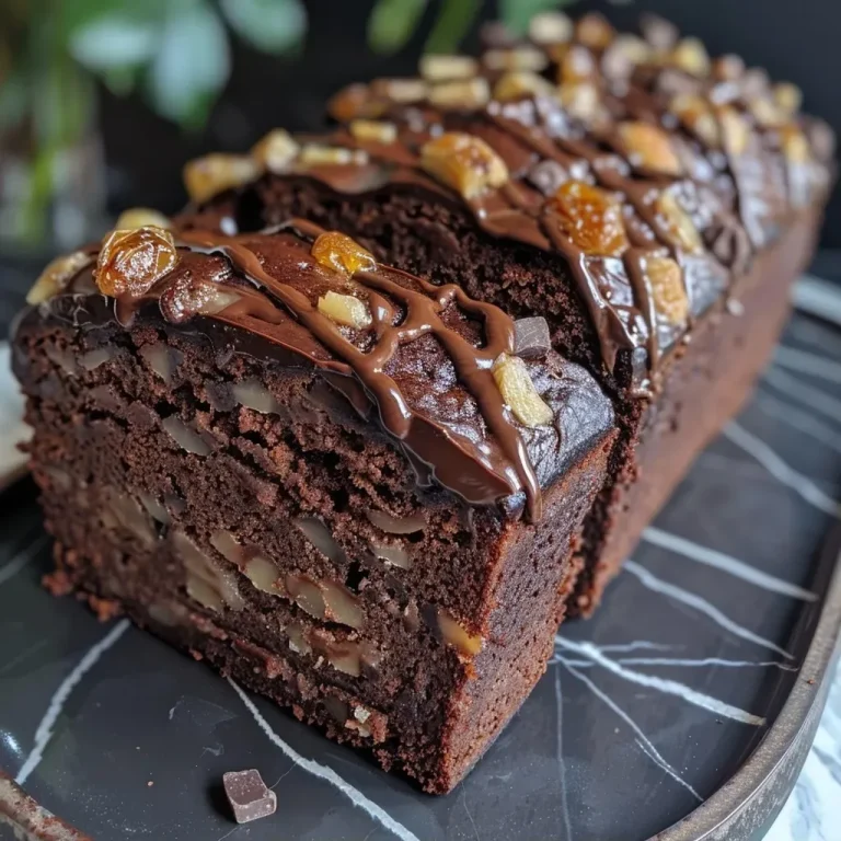 ['Close-up side view of a Healthy Chocolate Banana Loaf Cake with visible chocolate chips.', 'Sliced Healthy Chocolate Banana Loaf Cake, showcasing a moist texture and rich chocolate color.', 'Healthy Chocolate Banana Loaf Cake with a glossy surface and chunks of chocolate, presented on a plate.', 'A beautifully baked Healthy Chocolate Banana Loaf Cake with a golden-brown crust and dark chocolate highlights.']