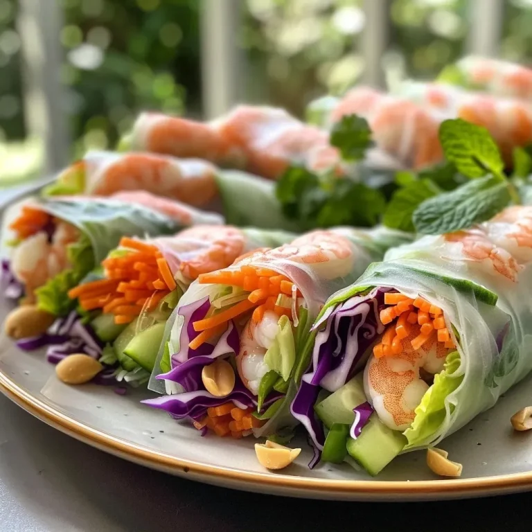 Fresh and Flavorful Spring Rolls for a Wholesome Meal Close up view of colorful, fresh spring rolls filled with shrimp and vegetables.