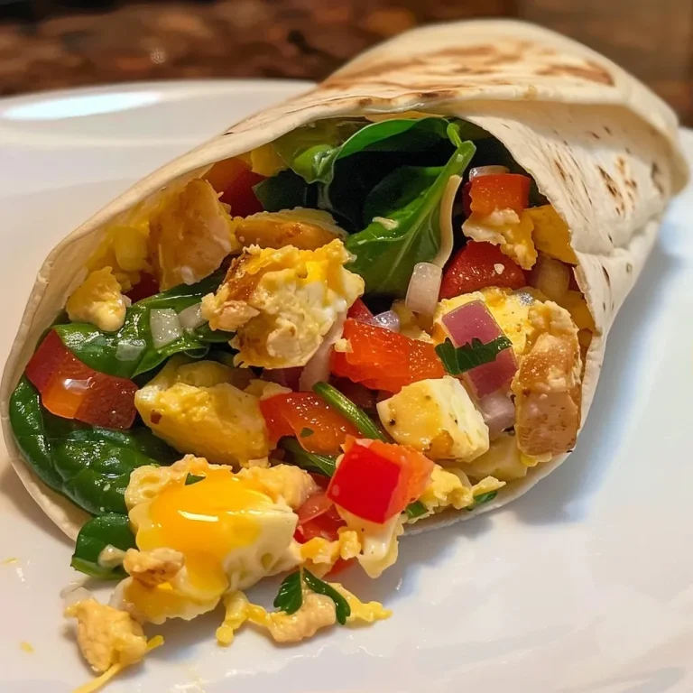 ['Close-up of a high protein breakfast burrito filled with spinach, bell peppers, and onions.', 'Juicy breakfast burrito showcasing vibrant vegetables and an egg filling, viewed from the side.', 'Side view of a colorful breakfast burrito, highlighting its fresh ingredients and soft tortilla.', 'A delicious high protein burrito bursting with veggies, captured in a detailed close-up.']