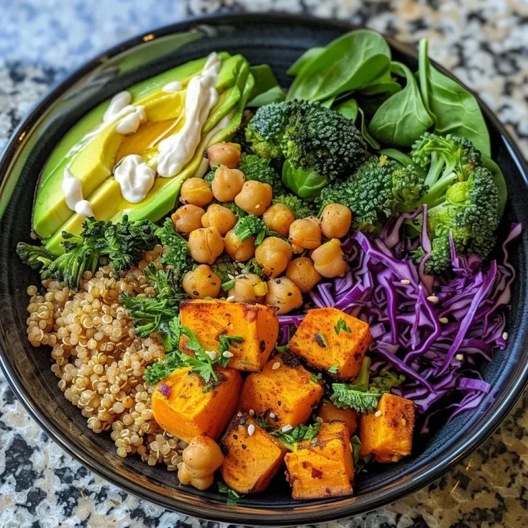 Nourishing High Protein Buddha Bowl A Wholesome Meal for Every Day A colorful High Protein Buddha Bowl featuring quinoa, chickpeas, sweet potatoes, and broccoli.
