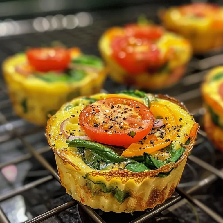 Close-up view of golden-brown Mini Egg White Veggie Muffins with visible veggie chunks.