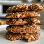 Close-up view of Oatmeal Protein Cookies with a golden brown exterior.