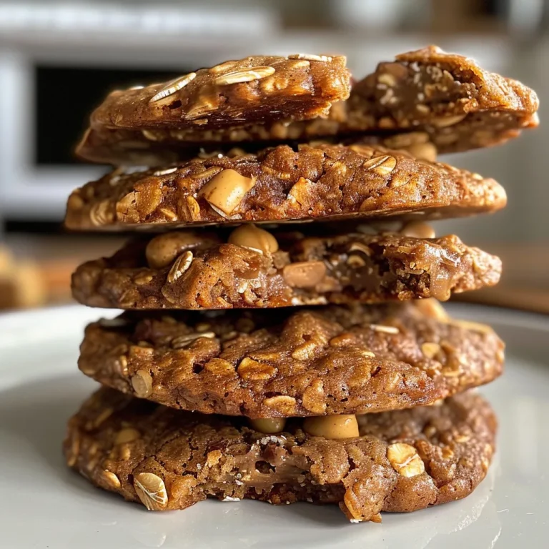 Nourishing Oatmeal Protein Cookies for a Wholesome Start Close-up view of Oatmeal Protein Cookies with a golden brown exterior.