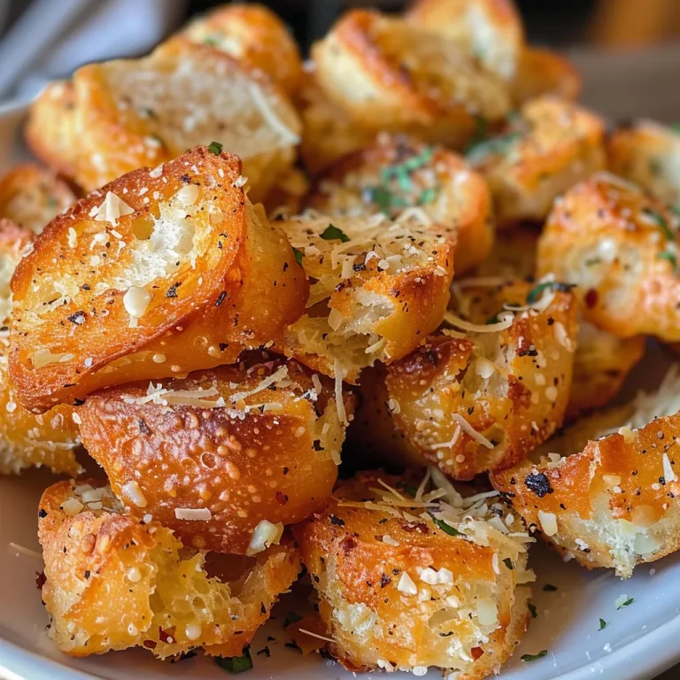Delightful Parmesan Bread Bites A Simple Comfort Snack Close-up view of golden-brown Parmesan bread bites, highlighting their crispy texture.