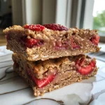 ['Close-up view of a juicy strawberry protein bar with visible strawberry bits.', 'Side photo of a delicious protein bar made with strawberries and oats.', 'Detailed image of a protein bar featuring crushed freeze-dried strawberries.', 'A close-up of a textured strawberry protein bar highlighting its ingredients.']