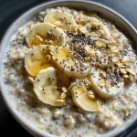 ['Close-up side view of creamy vanilla overnight oats in a jar.', 'Detailed view of a bowl filled with layered vanilla oats and toppings.', 'Delicious serving of vanilla overnight oats featuring granola and fruits.', 'Side profile of a glass of vanilla overnight oats with chia seeds and yogurt.']
