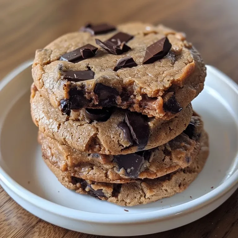 ['Close-up side view of vegan protein chocolate chip cookies with a soft texture.', 'Side view of warm, gooey vegan chocolate chip cookies displaying chocolate chunks.', 'Juicy vegan protein cookies stacked, showcasing their moist interior and chocolate pieces.', 'Vegan chocolate chip cookies highlighting a golden-brown exterior and melted chocolate.']