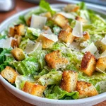 ['Close-up of a Classic Caesar Salad featuring chopped romaine, croutons, and grated Parmesan.', 'A side view of a Classic Caesar Salad highlighting fresh romaine lettuce and creamy dressing.', 'Delicious Classic Caesar Salad in detail, showing lettuce, croutons, and Parmesan cheese.', 'Close-up image of a Caesar Salad with vibrant romaine, croutons, and a drizzle of dressing.']