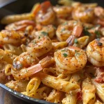 ['Juicy Cajun shrimp pasta topped with herbs and Parmesan cheese.', 'Close-up view of creamy shrimp pasta featuring bell peppers and onions.', 'Delicious plate of protein pasta with shrimp in a rich Cajun sauce.', 'Colorful shrimp pasta dish garnished with parsley and lemon wedges.']