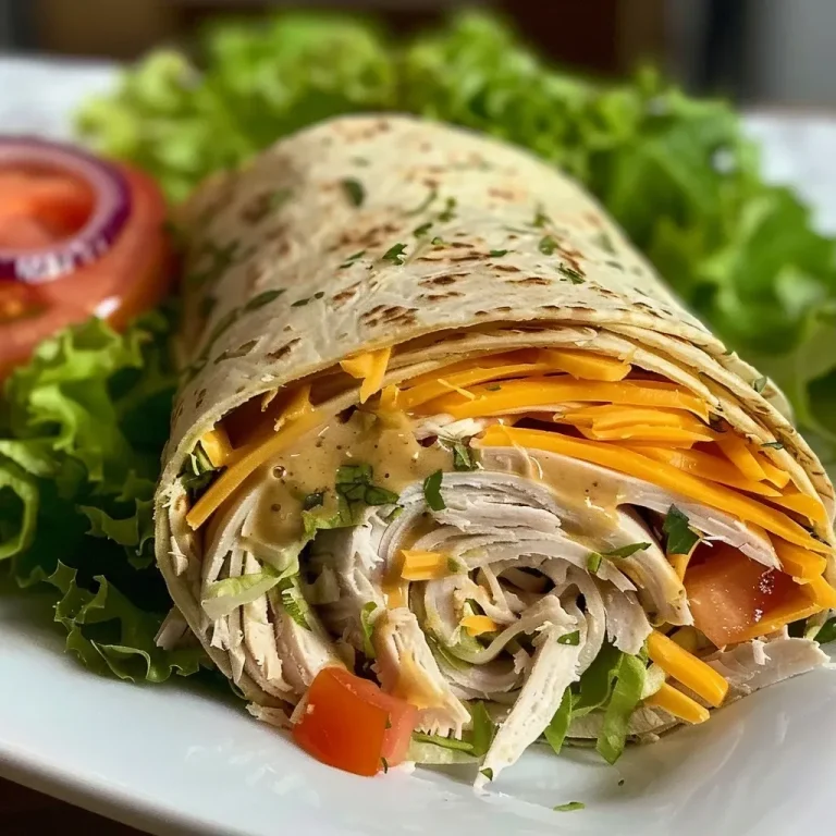 ['A delicious honey mustard turkey wrap with vibrant colors and ingredients visible in a close-up view.', 'Side view of a juicy turkey wrap, showcasing layers of turkey, lettuce, and tomato drizzled with honey mustard.', 'Close-up image of a honey mustard turkey wrap, highlighting the fresh vegetables and creamy sauce inside a tortilla.', 'A mouth-watering turkey wrap filled with lettuce, tomato, and cheese, presented in a close-up view.']