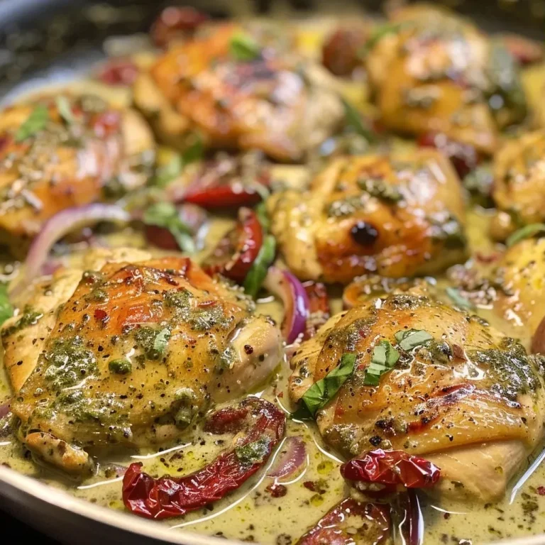 ['Close-up of juicy pesto chicken breast topped with melted mozzarella and fresh tomato slices.', 'Side view of a plated pesto chicken dish with basil leaves and grated parmesan on top.', 'Succulent boneless chicken breast drizzled with pesto sauce and garnished with sliced tomatoes and basil.', 'Detailed image of chicken breast cooked with pesto, mozzarella, and garnished with fresh herbs.']