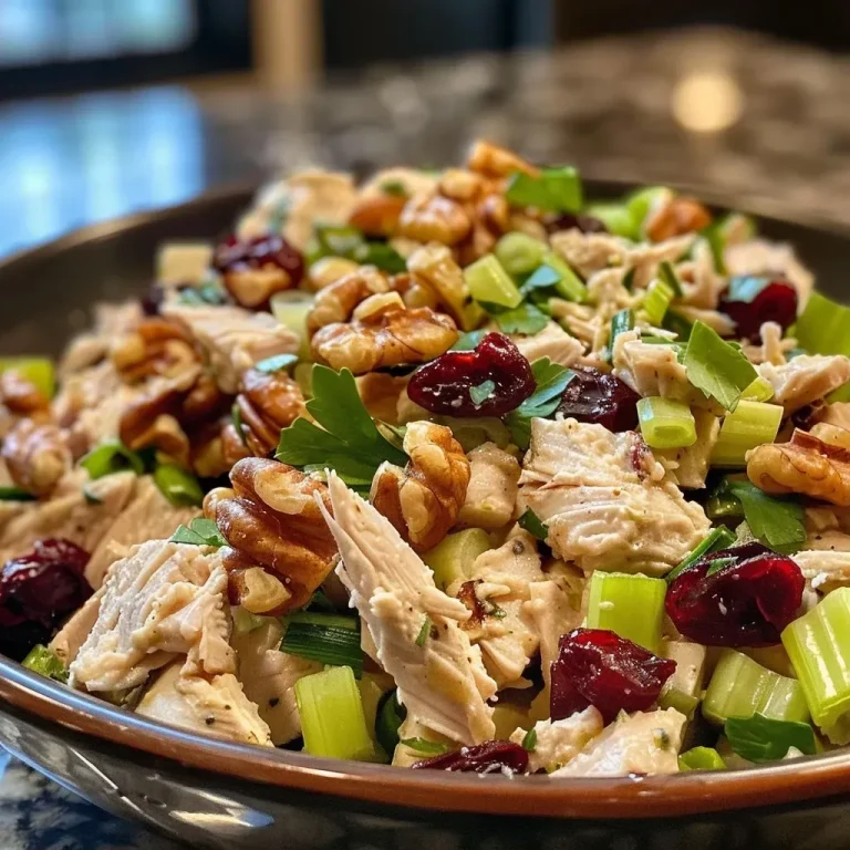 ['Close-up of a colorful turkey salad with shredded turkey, celery, cranberries, and nuts.', 'A vibrant turkey salad with diced celery, green onions, and a creamy dressing.', 'A savory turkey salad featuring a medley of ingredients on a white plate.', 'Freshly made turkey salad, showcasing textures of turkey, nuts, and dried fruit.']