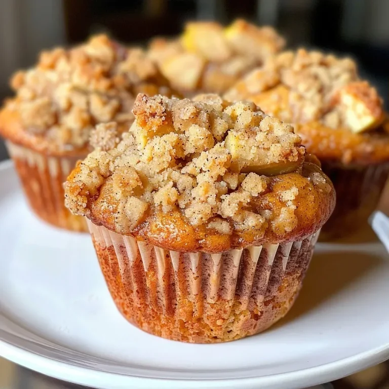 ['Close-up side view of apple cinnamon streusel muffins with a golden brown topping.', 'Juicy apple cinnamon muffins displayed neatly, showcasing a crumbly streusel topping.', 'Freshly baked apple cinnamon streusel muffins, highlighting their soft texture and rich color.', 'Detailed view of apple cinnamon muffins garnished with a crunchy streusel layer.']