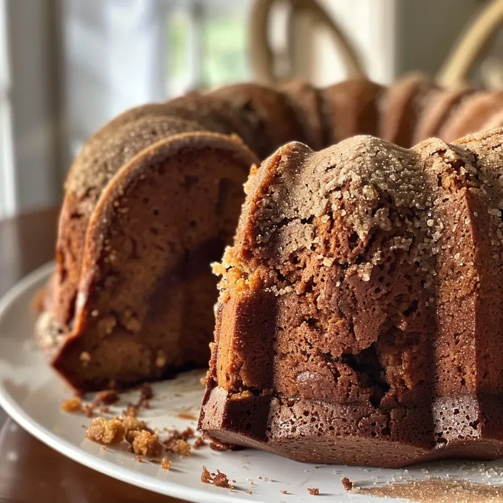 ['A side view of a luscious Apple Spice Bundt Cake topped with a smooth vanilla glaze.', 'Close-up image of a moist Apple Spice Bundt Cake with a glossy vanilla icing.', 'A beautifully presented Apple Spice Bundt Cake showcasing its rich texture and glaze.', 'An appetizing side view of an Apple Spice Bundt Cake drizzled with vanilla glaze.']