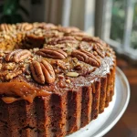 ['Close-up view of a caramel chai pumpkin coffee cake with a moist texture and a caramel drizzle.', 'Side view of a decadent caramel chai pumpkin coffee cake, showcasing its layers and toppings.', 'Delicious slice of caramel chai pumpkin coffee cake, highlighting the pecans and spices on top.', 'Mouthwatering caramel chai pumpkin coffee cake with a golden-brown crust and pumpkin seeds.']