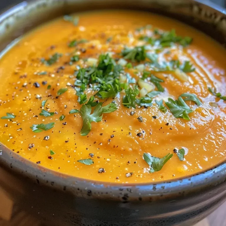 ['Close-up view of a vibrant orange Carrot Ginger Soup in a bowl, garnished with fresh herbs.', 'Side view of creamy Carrot Ginger Soup with a smooth texture, highlighted by a drizzle of coconut milk.', 'A bowl of Carrot Ginger Soup showcasing a rich orange color, topped with chopped fresh parsley.', 'Detailed shot of Carrot Ginger Soup served in a rustic bowl, emphasizing its creamy consistency.']