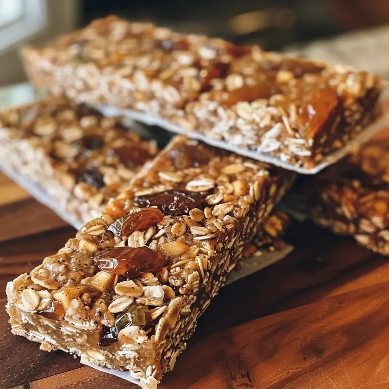 ['Close-up view of Cinnamon Apple Granola Bars with a chewy texture.', 'Side profile of granola bars featuring apple and cinnamon chunks.', 'Deliciously crafted granola bars showcasing a blend of oats and dried apples.', 'A detailed look at homemade Cinnamon Apple Granola Bars with a golden-brown hue.']