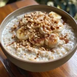 ['Close-up view of Cinnamon Roll Overnight Oats in a glass jar.', 'Delicious Cinnamon Roll Overnight Oats with creamy texture and cinnamon topping.', 'Side view of a jar filled with Cinnamon Roll Overnight Oats, showcasing layers.', 'Cinnamon Roll Overnight Oats with toppings, displayed in a rustic setting.']