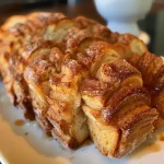 ['Close-up view of a slice of cinnamon sugar pull apart bread with a golden-brown crust.', 'Side view of fluffy cinnamon sugar pull apart bread displaying its soft, layered texture.', 'Juicy and sweet cinnamon sugar pull apart bread with visible layers and a sprinkle of cinnamon sugar.', 'Delicately browned pull apart bread showcasing a tantalizing cinnamon sugar coating.']