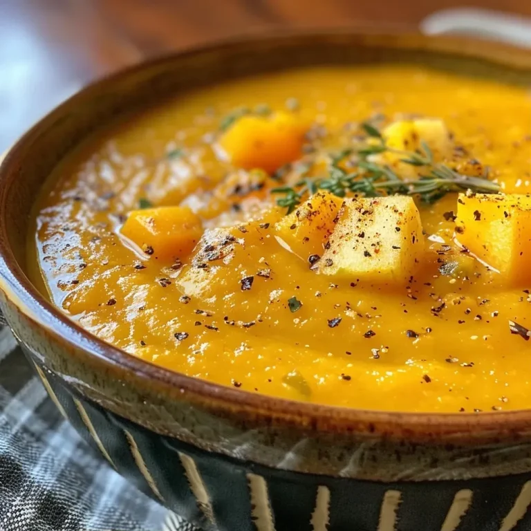 ['Close-up view of creamy apple butternut squash soup in a bowl, garnished with a sprinkle of cinnamon.', 'Side view of a vibrant butternut squash soup, showing its smooth texture and rich color.', 'Creamy soup made with butternut squash and apple, displayed in a rustic bowl on a wooden table.', 'Delicious apple butternut squash soup with a garnish, highlighting its creamy consistency and ingredients.']