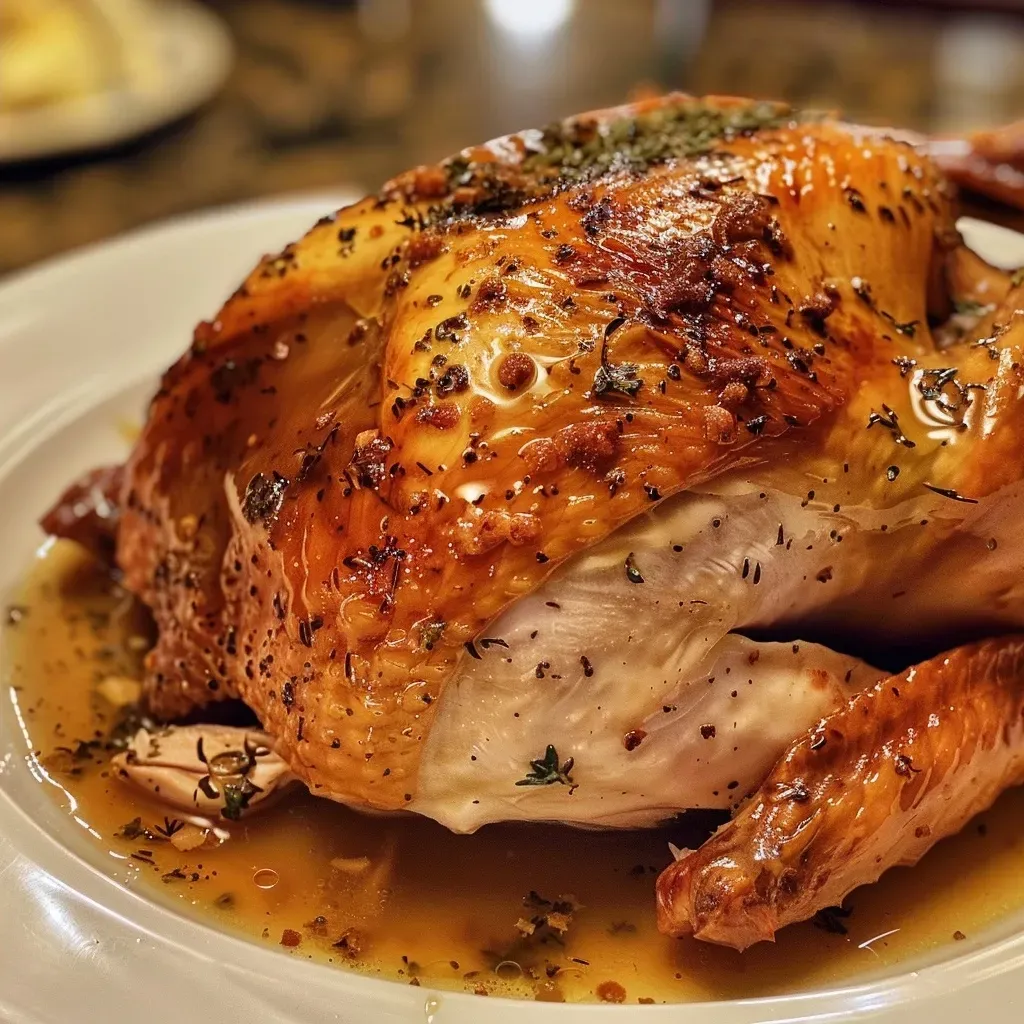 ['Close-up view of a juicy boneless turkey breast cooked in a Crock Pot.', 'Side view of a tender turkey breast with a rich brown gravy sauce.', 'Highlighted image of a moist turkey breast garnished with herbs.', 'Detailed close-up of a flavorful turkey breast dish from a slow cooker.']