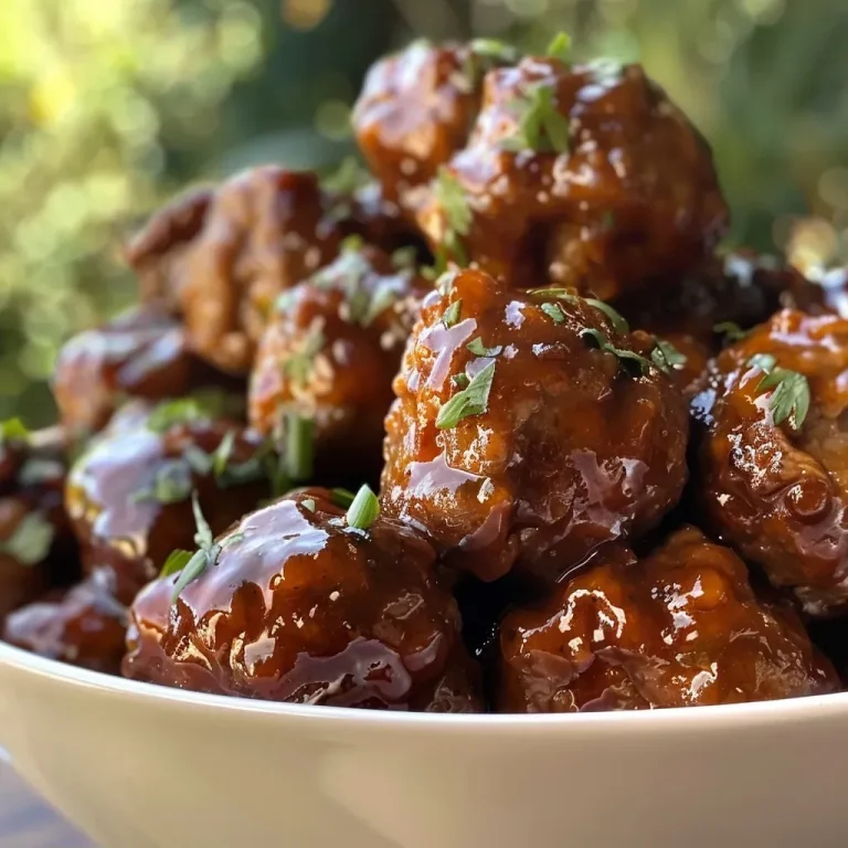 ['Juicy BBQ meatballs in a close-up shot on a wooden table.', 'Tender meatballs coated in BBQ sauce, viewed from the side.', 'A side view of glistening meatballs in BBQ sauce on a plate.', 'Close-up of deliciously sticky BBQ meatballs ready to serve.']