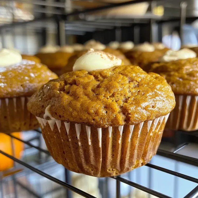 ['Close-up view of healthy pumpkin cream cheese muffins with a golden brown crust and creamy filling.', 'Side view of moist pumpkin muffins showcasing a rich cream cheese swirl inside.', 'Juicy healthy pumpkin muffins with a delectable cream cheese layer, freshly baked and inviting.', 'Delicious pumpkin muffins displayed from the side, revealing their fluffy texture and cream cheese interior.']