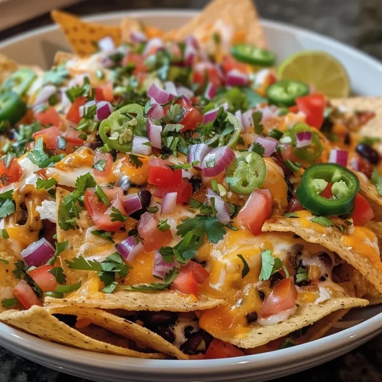 ['Close-up view of high protein loaded nachos with a variety of toppings.', 'Juicy high protein nachos topped with chicken, cheese, and fresh ingredients.', 'Side view of colorful nachos stacked with shredded chicken and black beans.', 'Delicious nachos featuring cheddar and Monterey Jack cheese with garnishes.']