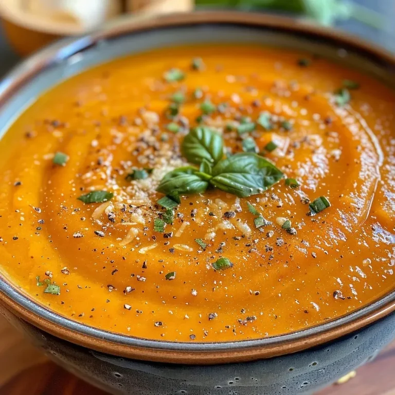 ['A close-up side view of a creamy orange carrot soup in a bowl, garnished with fresh herbs.', 'A rich, high-protein roasted carrot soup served in a rustic bowl, showing textures and garnishes.', 'A vibrant orange soup made from roasted carrots, displayed in a bowl with seeds and herbs on top.', 'A luscious bowl of high-protein carrot soup, enriched with tofu and herbs, captured from a side angle.']