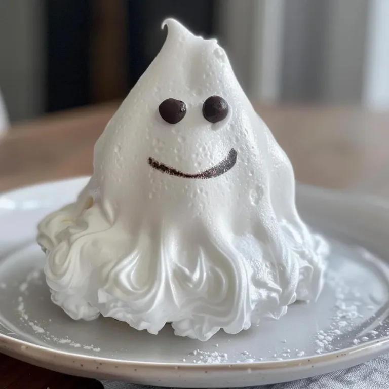 ['A close-up view of a Meringue Ghost with a glossy white exterior and dark accents.', 'Juicy Meringue Ghost showcasing a side profile adorned with dark chocolate and black food coloring.', 'Detailed side view of a Meringue Ghost highlighting its smooth texture and unique color.', 'Close-up image of a Meringue Ghost featuring swirls of black food coloring and a shiny surface.']