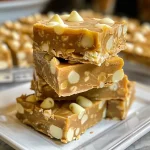 ['A close-up side view of creamy pumpkin fudge pieces on a white plate.', 'A detailed image of pumpkin fudge squares with a smooth texture and warm color.', 'A side view of rich, orange pumpkin fudge displayed elegantly on a wooden surface.', 'Close-up of luscious pumpkin fudge with a sprinkle of cinnamon on top.']